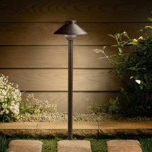 Load image into Gallery viewer, Stepped Dome LED Path Light in Outdoor Area.
