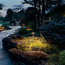 Load image into Gallery viewer, Stepped Dome LED Path Light in Outdoor Area.