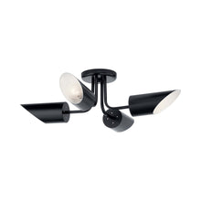 Load image into Gallery viewer, Trentino Semi Flush Mount Ceiling Light in Black.