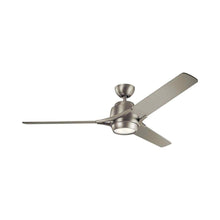 Load image into Gallery viewer, Zeus LED Ceiling Fan in Brushed Nickel.