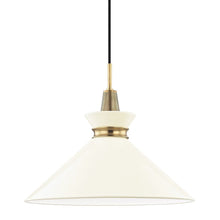 Load image into Gallery viewer, Kiki Pendant Light in Aged Brass / Cream/Large.