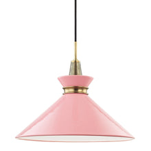Load image into Gallery viewer, Kiki Pendant Light in Aged Brass / Pink/Large.