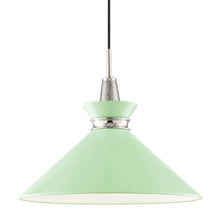 Load image into Gallery viewer, Kiki Pendant Light in Polished Nickel / Mint/Large.