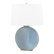 Load image into Gallery viewer, Kimball Table Lamp in Aged Brass/Gray.