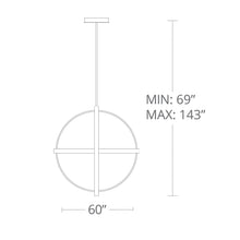 Load image into Gallery viewer, Kinetic LED Chandelier- line drawing.