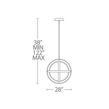Load image into Gallery viewer, Kinetic LED Pendant Light- line drawing.