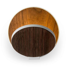 Load image into Gallery viewer, Gravy Hardwire LED Wall Light in Matte White and Oiled Walnut.