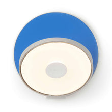 Load image into Gallery viewer, Gravy Hardwire LED Wall Light in Silver and Matte Blue.