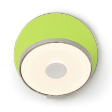 Load image into Gallery viewer, Gravy Hardwire LED Wall Light in Silver and Matte Green.