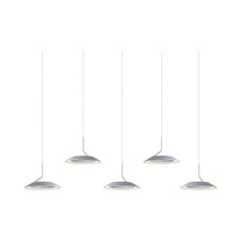 Load image into Gallery viewer, Royyo LED Linear Pendant Light in 5-Light/Silver.