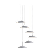 Load image into Gallery viewer, Royyo LED Multi Light Pendant Light in 6-Light/Silver.