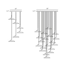 Load image into Gallery viewer, Royyo LED Multi Light Pendant Light - line drawing.