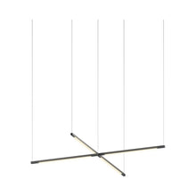Load image into Gallery viewer, Z-Bar Cross LED Pendant Light in 16-Inch/Matte Black.