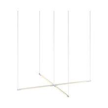 Load image into Gallery viewer, Z-Bar Cross LED Pendant Light in 16-Inch/Silver.
