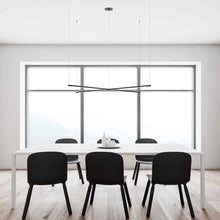 Load image into Gallery viewer, Z-Bar Cross LED Pendant Light in dining room.