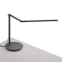 Load image into Gallery viewer, Z-Bar LED Desk Lamp in Silver/Grommet Mount.