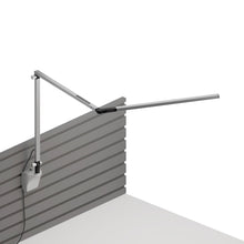 Load image into Gallery viewer, Z-Bar Slim LED Desk Lamp in Silver/Slatwall Mount.