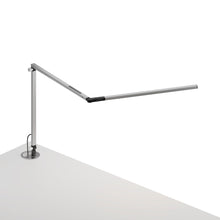 Load image into Gallery viewer, Z-Bar Slim LED Desk Lamp in Silver/Grommet Mount.