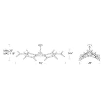 Load image into Gallery viewer, Kryptonite LED Chandelier- line drawing.