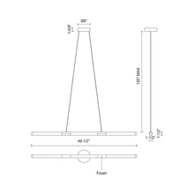 Load image into Gallery viewer, Akari LED Linear Pendant Light - line drawing.