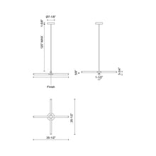 Load image into Gallery viewer, Akari LED Pendant Light - line drawing.