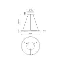Load image into Gallery viewer, Anello Minor LED Pendant Light - line drawing.