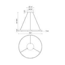 Load image into Gallery viewer, Anello Minor LED Pendant Light - line drawing.