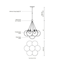 Load image into Gallery viewer, Bolla LED Chandelier - line drawing.