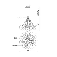 Load image into Gallery viewer, Bolla LED Chandelier - line drawing.