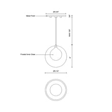 Load image into Gallery viewer, Bolla LED Pendant Light - line drawing.