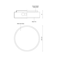 Load image into Gallery viewer, Charlie Flush Mount Ceiling Light - line drawing.
