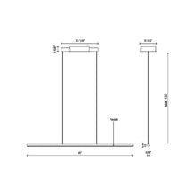 Load image into Gallery viewer, Chute LED Pendant Light - line drawing.