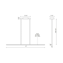 Load image into Gallery viewer, Chute LED Pendant Light - line drawing.