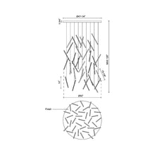 Load image into Gallery viewer, Chute Round LED Chandelier - line drawing.