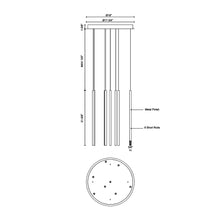 Load image into Gallery viewer, Chute Round LED Pendant Light - line drawing.