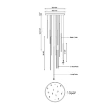 Load image into Gallery viewer, Chute Round LED Pendant Light - line drawing.