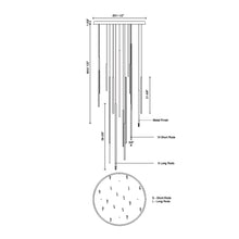Load image into Gallery viewer, Chute Round LED Pendant Light - line drawing.