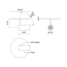 Load image into Gallery viewer, Downey LED Semi Flush Ceiling Light - line drawing.
