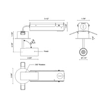 Load image into Gallery viewer, Downey LED Semi Flush Ceiling Light - line drawing.
