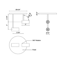 Load image into Gallery viewer, Downey LED Semi Flush Ceiling Light - line drawing.