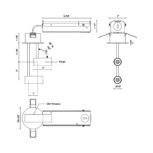 Load image into Gallery viewer, Downey LED Semi Flush Ceiling Light - line drawing.