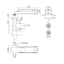 Load image into Gallery viewer, Downey LED Semi Flush Ceiling Light - line drawing.