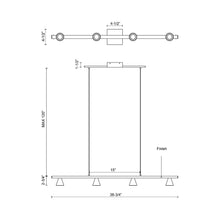Load image into Gallery viewer, Dune LED Linear Pendant Light - line drawing.