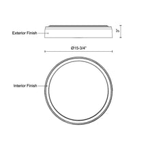 Load image into Gallery viewer, Essex LED Flush Mount Ceiling Light - line drawing.
