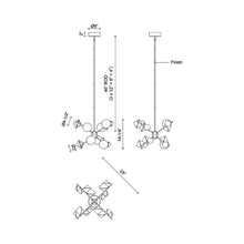 Load image into Gallery viewer, Geode LED Chandelier - line drawing.