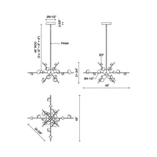 Load image into Gallery viewer, Geode LED Chandelier - line drawing.