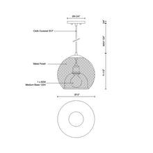 Load image into Gallery viewer, Gibraltar Pendant Light - line drawing.