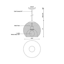 Load image into Gallery viewer, Gibraltar Pendant Light - line drawing.