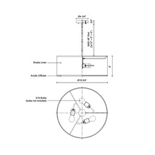 Load image into Gallery viewer, Gregory Pendant Light - line drawing.