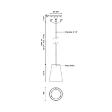 Load image into Gallery viewer, Hartford LED Pendant Light - line drawing.